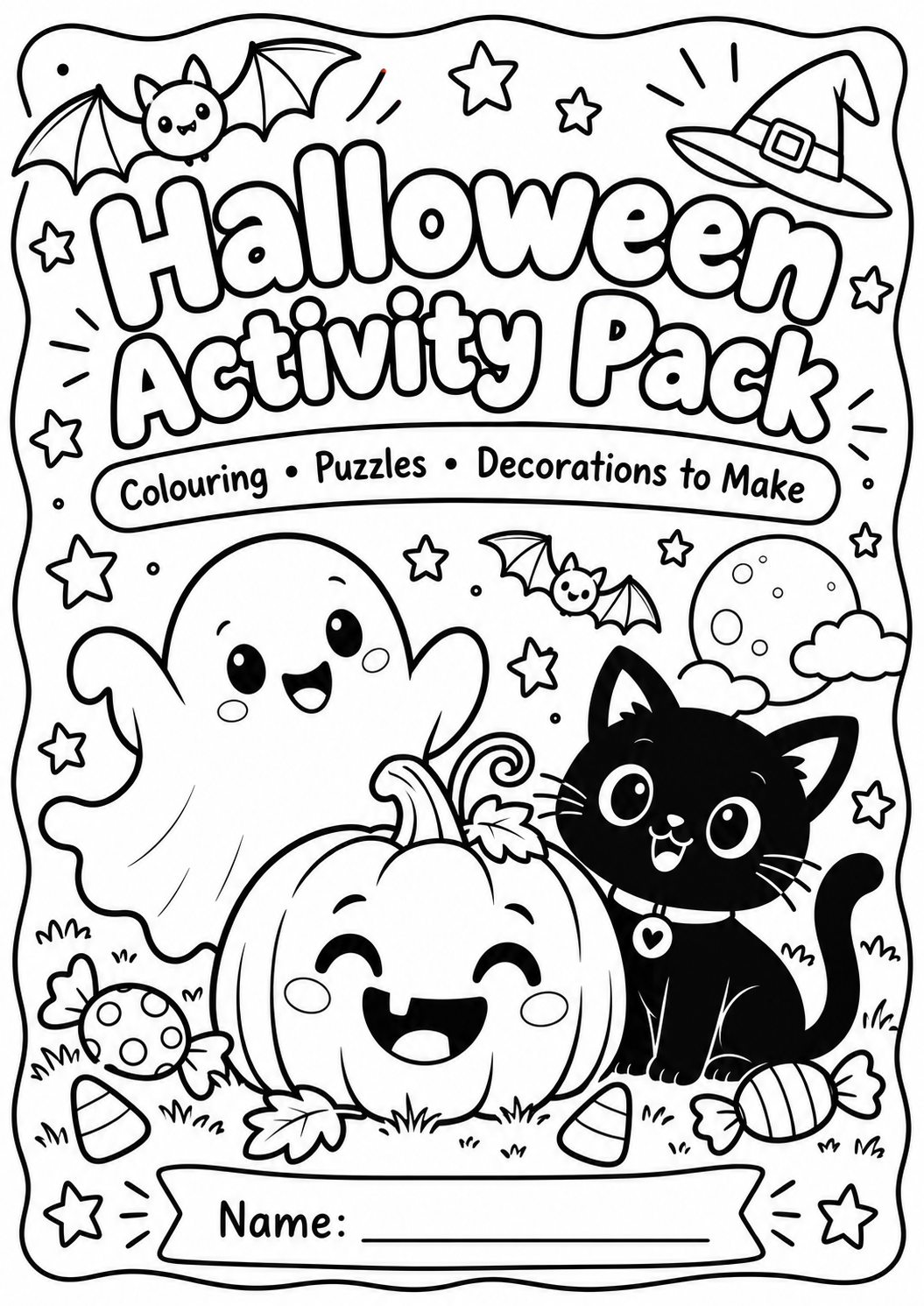 Free kids Halloween activity pack printable cover