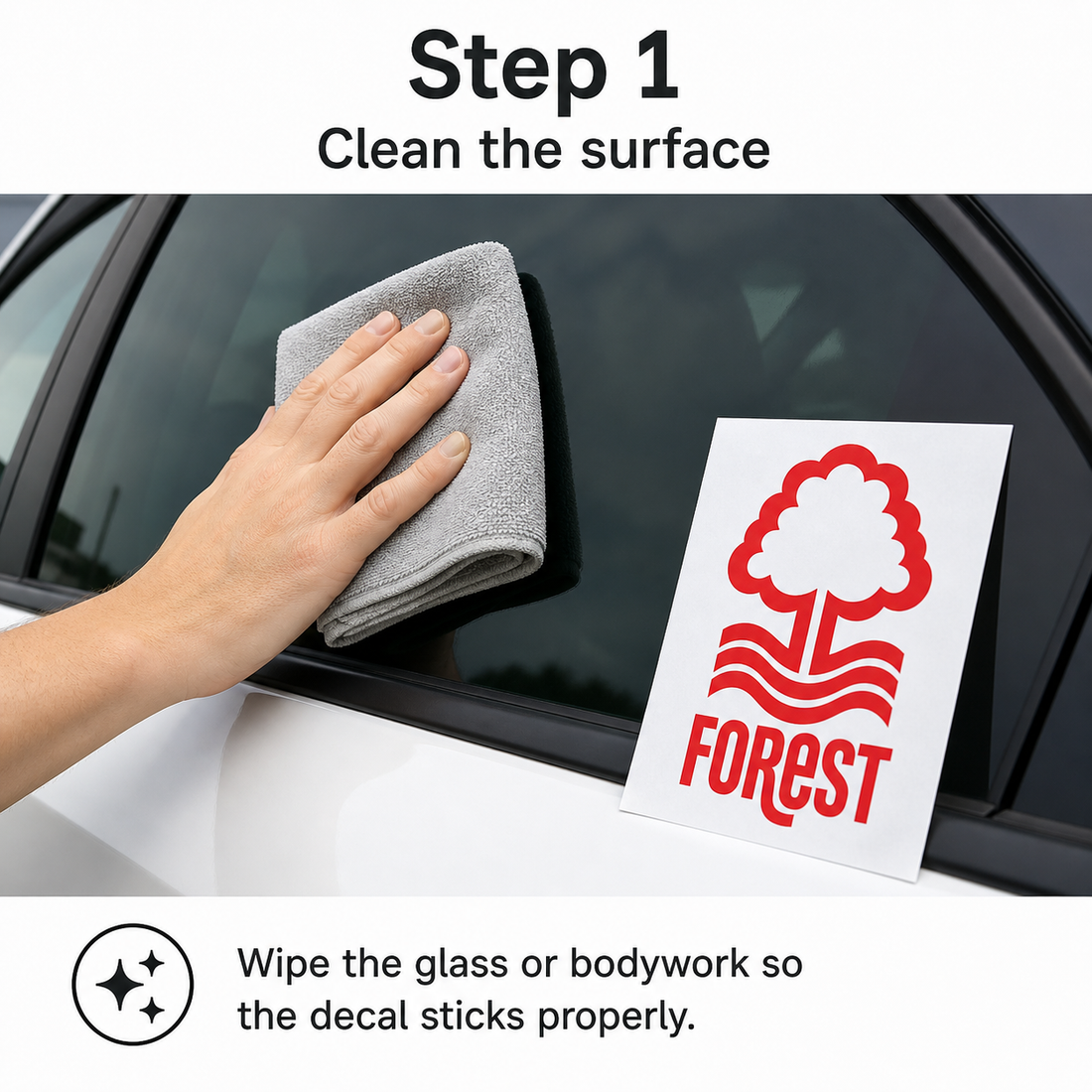 Vinyl die cut Decal application instructions