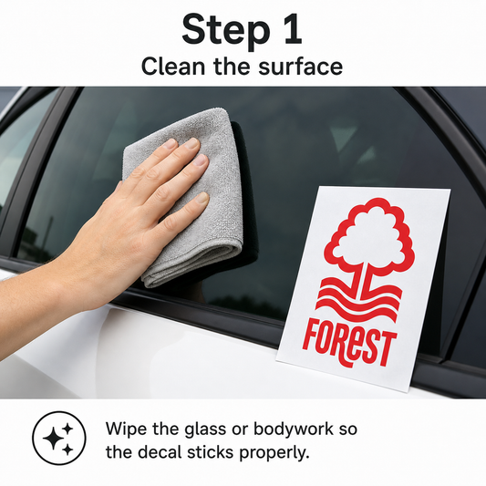 Vinyl die cut Decal application instructions