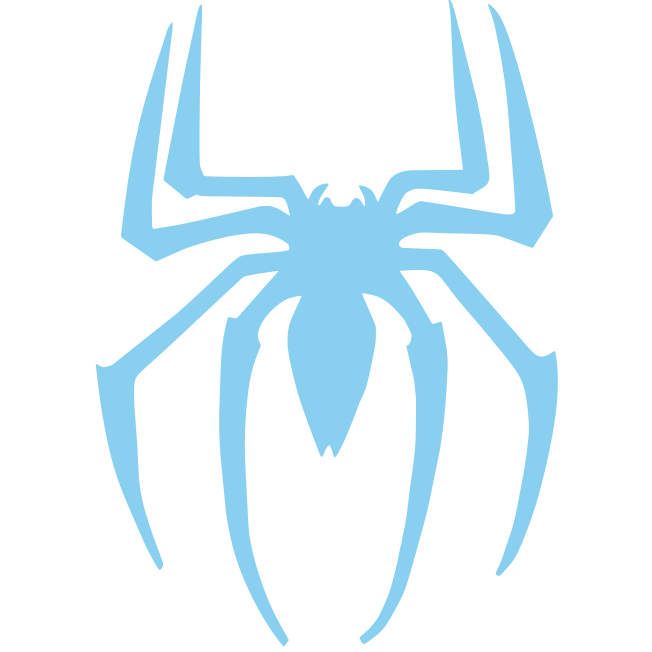 Spider-Man spider logo in baby blue